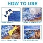 YAKAMOZ Updated Jigsaw Puzzle Glue with Applicator for Adults Clear Water-Soluble Special Craft Puzzle Glue, Non-Toxic and Quick Dry for 3000/4500/5000 Pieces of Puzzle,200ML