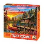 Springbok's 1500 Piece Jigsaw Puzzle Cabin Evening Sunset - Made in USA