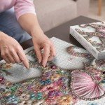 Crystal Elephant Puzzles for Adults 1000 Pieces, Cute Animal Flower Jigsaw Puzzles, Art Pretty Floral Puzzles