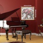 Crystal Elephant Puzzles for Adults 1000 Pieces, Cute Animal Flower Jigsaw Puzzles, Art Pretty Floral Puzzles