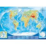 Trefl Large Physical map of The World 4000 Piece Jigsaw Puzzle Red 54"x38" Print, DIY Puzzle, Creative Fun, Classic Puzzle for Adults and Children from 15 Years Old