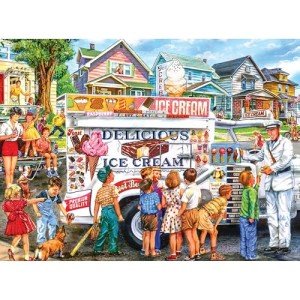 RoseArt - Back to The Past - Ice Cream Truck Day - 1000 Piece Jigsaw Puzzle for Adults