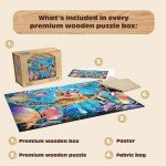 Buffalo Games - Tiny Bubbles Wood Puzzle - Standard Cut Jigsaw Pieces - 500 Piece Jigsaw Puzzle - Ages 14 and Up