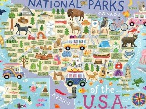 Ceaco - National Parks Map - 500 Piece Jigsaw Puzzle