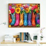 500 Piece Puzzles for Adults Colorful Boots 20.5 x 15 Inch 500 Piece Jigsaw Puzzles for Kids Adults Puzzles 500 Pieces for Adults Holiday Educational Challenge Toys