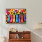 500 Piece Puzzles for Adults Colorful Boots 20.5 x 15 Inch 500 Piece Jigsaw Puzzles for Kids Adults Puzzles 500 Pieces for Adults Holiday Educational Challenge Toys