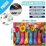 500 Piece Puzzles for Adults Colorful Boots 20.5 x 15 Inch 500 Piece Jigsaw Puzzles for Kids Adults Puzzles 500 Pieces for Adults Holiday Educational Challenge Toys
