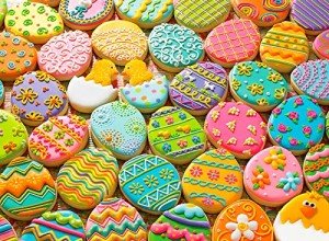 Puzzles for Adults ，Easter Colorful Cookie Egg Puzzles，Wooden Puzzle Puzzles (500 Piece, Easter Eggs)