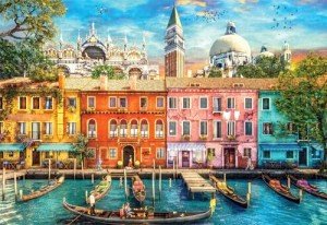 Buffalo Games - Dominic Davison - A Day in Venice - 1500 Piece Jigsaw Puzzle for Adults -Challenging Puzzle Perfect for Game Nights - Finished Size is 38.50 x 26.50