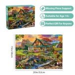 Jigsaw Puzzles for Adults 500 Pieces, Country Life Puzzle Interlock Perfectly Letter on Back No Dust, Challenging Puzzle Home Decor Birthday Party Gift Toy for Men Women Olders Seniors (21 x 15 in)