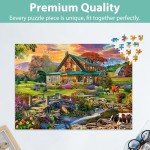 Jigsaw Puzzles for Adults 500 Pieces, Country Life Puzzle Interlock Perfectly Letter on Back No Dust, Challenging Puzzle Home Decor Birthday Party Gift Toy for Men Women Olders Seniors (21 x 15 in)
