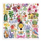 Galison Buzzy Bouquets – 500 Piece Jigsaw Puzzle Featuring Beautiful Artwork of Quirky Flower Vases and Buzzy Insects