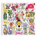 Galison Buzzy Bouquets – 500 Piece Jigsaw Puzzle Featuring Beautiful Artwork of Quirky Flower Vases and Buzzy Insects