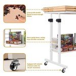 Tektalk 2000 Piece Foldable Puzzle Board with Height Adjustment, Jigsaw Puzzle Table with 2 Felt Cover & 8 Sorting Trays/Drawers, Puzzle Easel with Legs, Enclosed with 4 Roller Wheels (White)