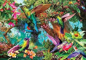 Buffalo Games - Hummingbird Garden - 500 Piece Jigsaw Puzzle with Hidden Images, Green