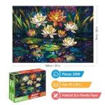 2000 Piece Puzzle for Adults,Challenging Mysterious Mosaic Flowers Puzzle - Intricate Floral Design,Recycled Paper,Sturdy Glossy Pieces,Perfect for Relaxing,Mindful Play & Game Night(39 x 28 in)