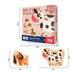 Toi 6 Packs Large Piece Toddler Jigsaw Puzzles for Kids Aged 2.5+, Animal Shaped Floor Puzzles for Beginner, Preschool Learning Game for Boys Girls, Farm Animals