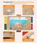 Rnice 1500 Piece Puzzle Board Pro, 35" x 26" with Drawers, Rubber Cover Mat, Sort-Wise Colorful Felt Drawers & 4 Trays, Wooden Jigsaw Puzzle Table, Birthday Gifts for Mom