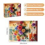500 Piece Puzzles for Adults, Flower Jigsaw Puzzle 500 Piece for Adults Kids Seniors, Recycled Cardboard Large Piece Puzzle 500, Family Puzzles Great Gift for Mom Dad Family Friends 20.5 x 15 in
