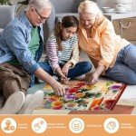 500 Piece Puzzles for Adults, Flower Jigsaw Puzzle 500 Piece for Adults Kids Seniors, Recycled Cardboard Large Piece Puzzle 500, Family Puzzles Great Gift for Mom Dad Family Friends 20.5 x 15 in