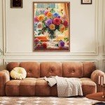 500 Piece Puzzles for Adults, Flower Jigsaw Puzzle 500 Piece for Adults Kids Seniors, Recycled Cardboard Large Piece Puzzle 500, Family Puzzles Great Gift for Mom Dad Family Friends 20.5 x 15 in