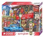 Springbok's Route 66 Nostalgic 2000 Piece Adult Jigsaw Puzzle Featuring Retro Signage and Classic Cars - Ribbon Cut Pieces