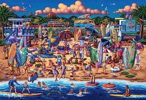 Buffalo Games - Dowdle - Dowdle: Surfin' USA - 2000 Piece Jigsaw Puzzle for Adults Challenging Puzzle Perfect for Game Nights - Finished Size is 38.50 x 26.50