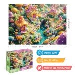 2000 Piece Jigsaw Puzzle for Adults – Challenging Fantasy Mushroom Forest Scene, Recycled Paper Puzzles 2000 Pieces for Adults,Sturdy Glossy Pieces,Perfect for Relaxing & Game Nights (39 x 28 in)