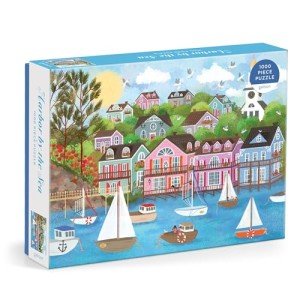 Galison Harbor by The Sea – 1000 Piece Joy Laforme Jigsaw Puzzle Featuring Beautiful Artwork of New England Summer Paradise