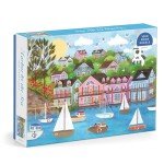 Galison Harbor by The Sea – 1000 Piece Joy Laforme Jigsaw Puzzle Featuring Beautiful Artwork of New England Summer Paradise