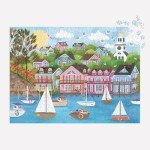 Galison Harbor by The Sea – 1000 Piece Joy Laforme Jigsaw Puzzle Featuring Beautiful Artwork of New England Summer Paradise