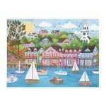 Galison Harbor by The Sea – 1000 Piece Joy Laforme Jigsaw Puzzle Featuring Beautiful Artwork of New England Summer Paradise