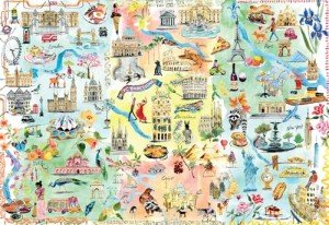 Buffalo Games - Fay Ford - Large City Map - 2000 Piece Jigsaw Puzzle for Adults - Challenging Puzzle Perfect for Game Nights - Finished Size is 38.50 x 26.50