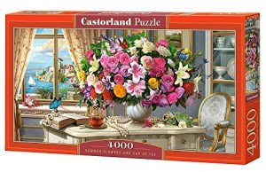 Castorland C-400263-2, Puzzle4000 Hobby Panoramic Summer Flowers and Cup of Tea Jigsaw Puzzle, 4000 Pieces Set, Multicolour