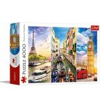 Trefl Trip Around Europe 4000 Piece Jigsaw Puzzle Red 54"x38" Print, DIY Puzzle, Creative Fun, Classic Puzzle for Adults and Children from 15 Years Old