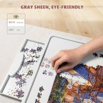 BuilderButler Rotating Puzzle Board for 1500 Pieces with 6 Sliding Drawers and Cover – 360° Lazy Susan Spinning, 34.25"x26.38" Portable Plastic Puzzle Table, Christmas Gift for Mom