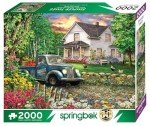 Springbok's Simpler Times 2000 Piece Puzzle for Adults Featuring a Charming Rural Scene Including an Old Farm House with a Classic Pickup Truck - Ribbon Cut Pieces