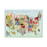 Galison Wendy Gold USA State Flowers Puzzle, 1000 Pieces, 20” x 27” – Jigsaw Puzzle Featuring a Colorful Illustration – Thick Sturdy Pieces, Challenging Family Activity, Great Gift Idea