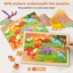 SYNARRY Wooden Puzzles for Kids Ages 4-6, 6 Packs 60 PCs Jigsaw Puzzles Preschool Educational Toys Gifts for Children Ages 4-8, Kids Puzzle for 4+ Year Olds Boys Girls
