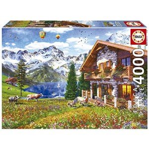 Educa - 4000 Piece Puzzle for Adults | Home in The Alps. Includes Lost Part Service. Assembled Measurement: 75.59" x 53.54". from 14 Years Old (19568)