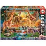 Educa - Savanna Coming to Life- 4000 Piece Jigsaw Puzzle - Puzzle Glue Included - Completed Image Measures 53.5" x 37.75" - Ages 14+ (19285)