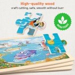 SYNARRY Wooden Vehicle Puzzles for Kids Ages 4-6, 6 Packs 60 PCs Jigsaw Puzzles Preschool Educational Toys Gifts for Children Ages 4-8, Kids Toys Gifts for 4+ Year Olds Boys Girls