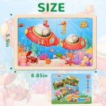 Wooden Puzzles Toys for Kids Ages 3-5, Set of 4 Packs with 20-Piece Farm, Animals Theme Wood Jigsaw Puzzles, Preschool Educational Brain Teaser Toys for Boys and Girls 3-6 Years Old.