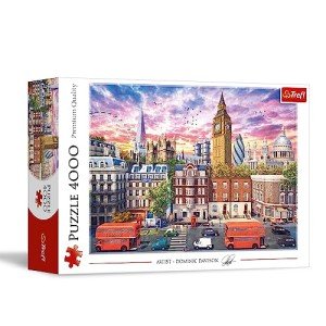 Trefl Walking Around London 4000 Piece Jigsaw Puzzle Red 54"x38" Print, DIY, Great Britain, England, Creative Fun, Classic Puzzle for Adults and Children from 12 Years Old