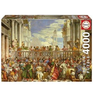 Educa - The Wedding at Cana, Paolo Veronese | 4000 Piece Puzzle for Adults. Measurements: 75.59" x 53.54". Includes Lost Part Service While Supplies Last. from 14 Years Old (19949)