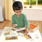 B. toys – Wooden Puzzle Set – Car Carrier, Loader, Excavator, Dump Truck – 12-Piece Jigsaw Puzzles For Kids – 3 Years + – Pack o' Puzzles - Trucks