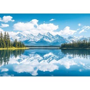 2000 Piece Puzzle for Adults, Blue Mountains and White Clouds Jigsaw Puzzle, Scenic Nature 2000 Pieces, Relaxing and Challenging, 39" x 28"