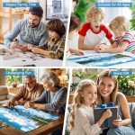 2000 Piece Puzzle for Adults, Blue Mountains and White Clouds Jigsaw Puzzle, Scenic Nature 2000 Pieces, Relaxing and Challenging, 39" x 28"