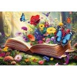 2000 Piece Jigsaw Puzzle for Adults, Magical Butterfly Flying Out of Book, Recycled Thick Cardboard, Lettered Back Guide, Challenging Art Puzzle Gift, 39 x 28 in