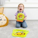 Crocodile Creek 12-Piece Mini Jigsaw Puzzle - Fun Floor Puzzles for Kids Ages 2-4 and Up - Heavy-Duty Shaped Box for Storage - Jungle Friends - 12" x 9" Finished